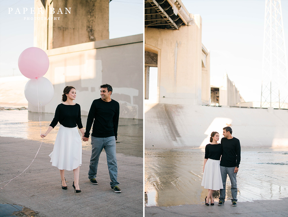 Los Angeles River Engagement Portrait