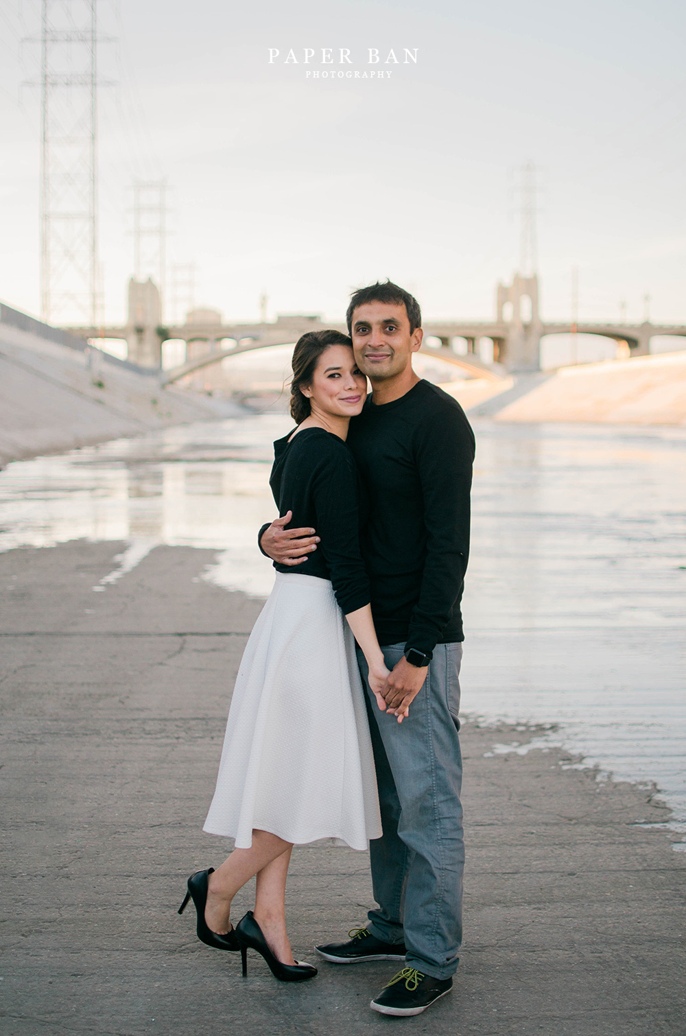 Los Angeles River Engagement Portrait