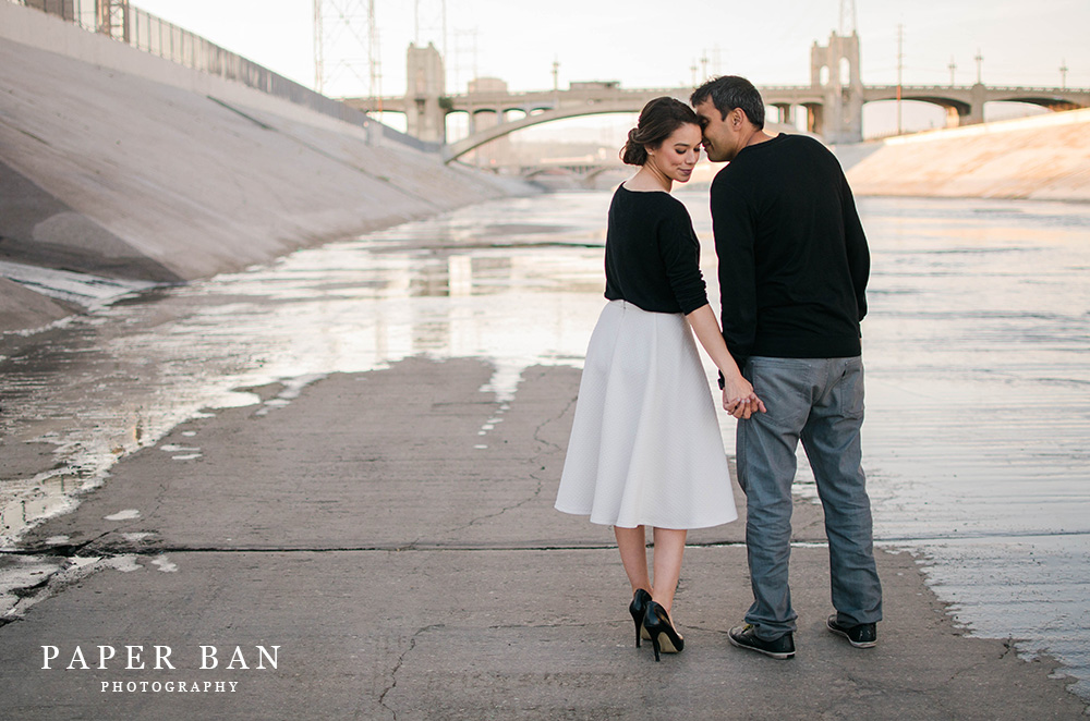 Los Angeles River Engagement Portrait